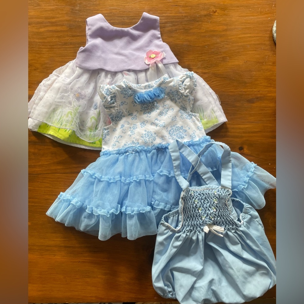 Three fancy baby outfits - dresses and romper perfect for special occasions